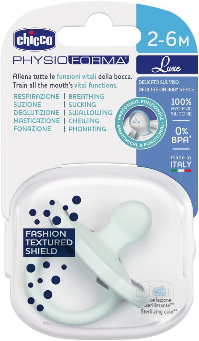Chicco PhysioForma® Luxe Soft Silicone Soother 2-6m 1pc, Green - Image 2